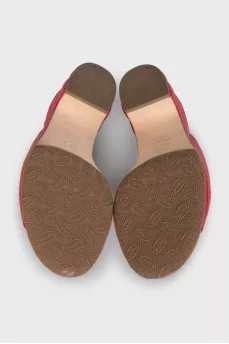 Quilted leather mules