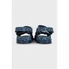 Blue textile sandals with logo