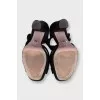 Black suede heeled sandals