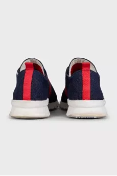 Men's textile sneakers with embroidered logo