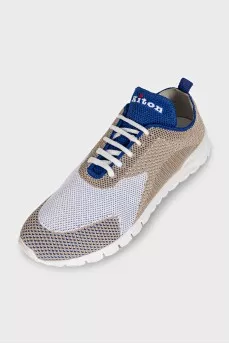 Men's textile lace-up sneakers