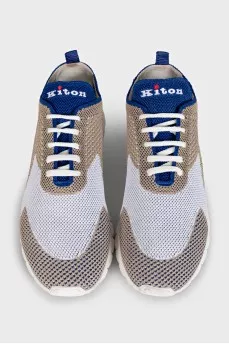 Men's textile lace-up sneakers