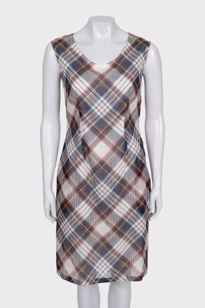 Приталенное платье в клетчатый принт