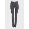 Gray mid-rise skinny jeans
