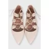Leather lace-up shoes with tag