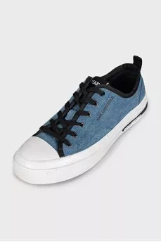 Denim sneakers with logo