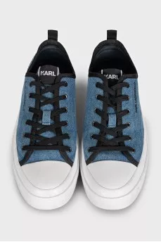 Denim sneakers with logo