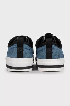 Denim sneakers with logo