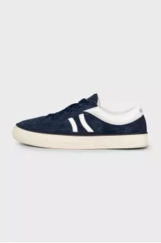 Men's blue suede lace-up sneakers