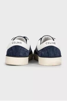 Men's blue suede lace-up sneakers
