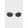 Green sunglasses with gold frames
