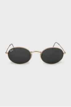 Green sunglasses with gold frames