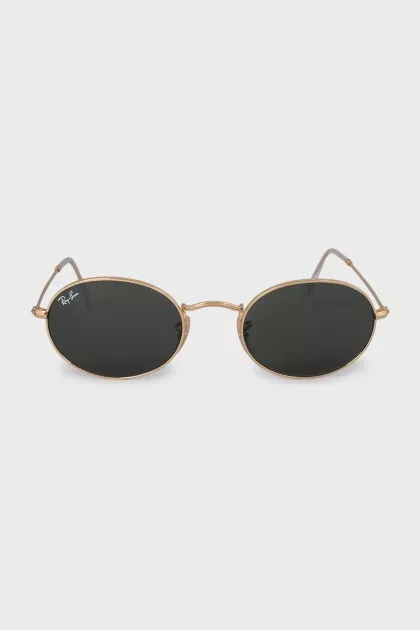 Green sunglasses with gold frames