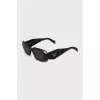 Rectangular sunglasses with animal print