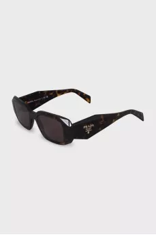 Rectangular sunglasses with animal print