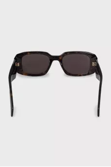 Rectangular sunglasses with animal print