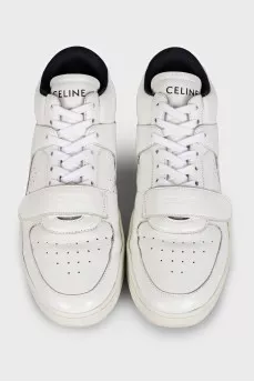 Leather sneakers with laces and Velcro