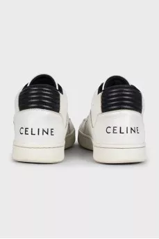 Leather sneakers with laces and Velcro