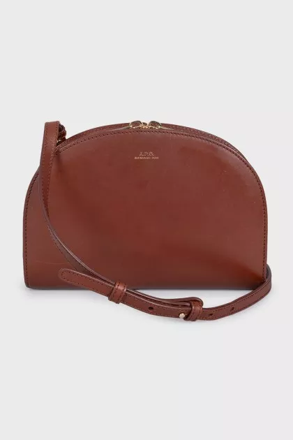 Brown leather crossbody bag