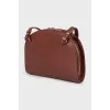 Brown leather crossbody bag