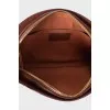 Brown leather crossbody bag