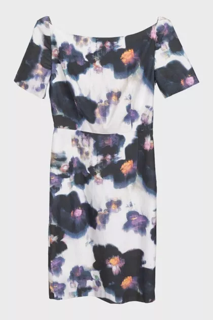 Fitted mini dress in floral print