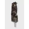Transparent printed silk dress