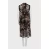 Transparent printed silk dress