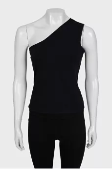 One-shoulder fitted top
