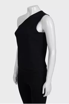 One-shoulder fitted top