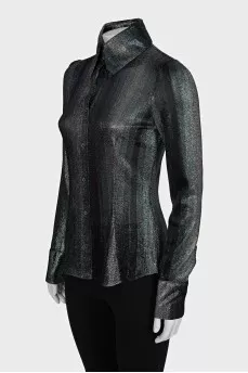 Fitted shirt with zippers on the sides