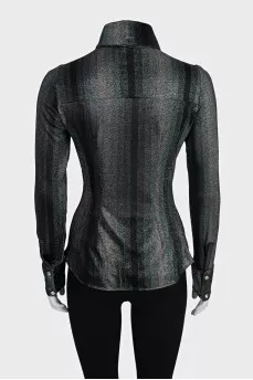 Fitted shirt with zippers on the sides