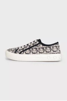 Wimbledon printed textile sneakers