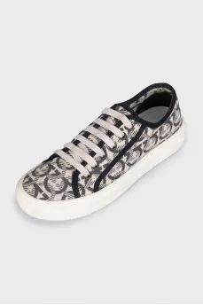 Wimbledon printed textile sneakers