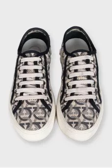 Wimbledon printed textile sneakers