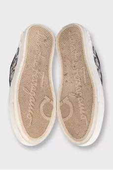 Wimbledon printed textile sneakers