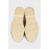 Purple suede tassel loafers