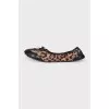 Animal print lace-up ballet flats