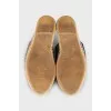 Quilted leather clogs with logo