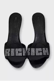 Suede mules with wooden soles
