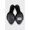 Suede mules with wooden soles