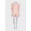 Silk suit with printed shorts