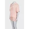 Silk suit with printed shorts