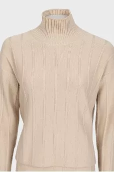 Wool suit consisting of a straight skirt and sweater