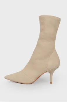 Khaki textile boots