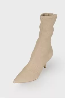Khaki textile boots