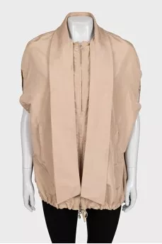 Beige loose-fitting vest