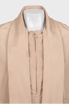 Beige loose-fitting vest