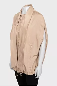 Beige loose-fitting vest