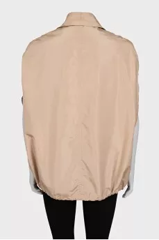 Beige loose-fitting vest